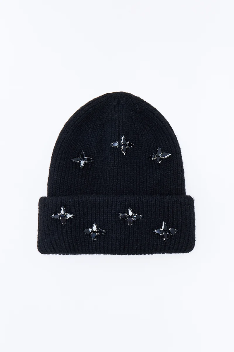 Diamonds Falling On Me Beanie - Black
