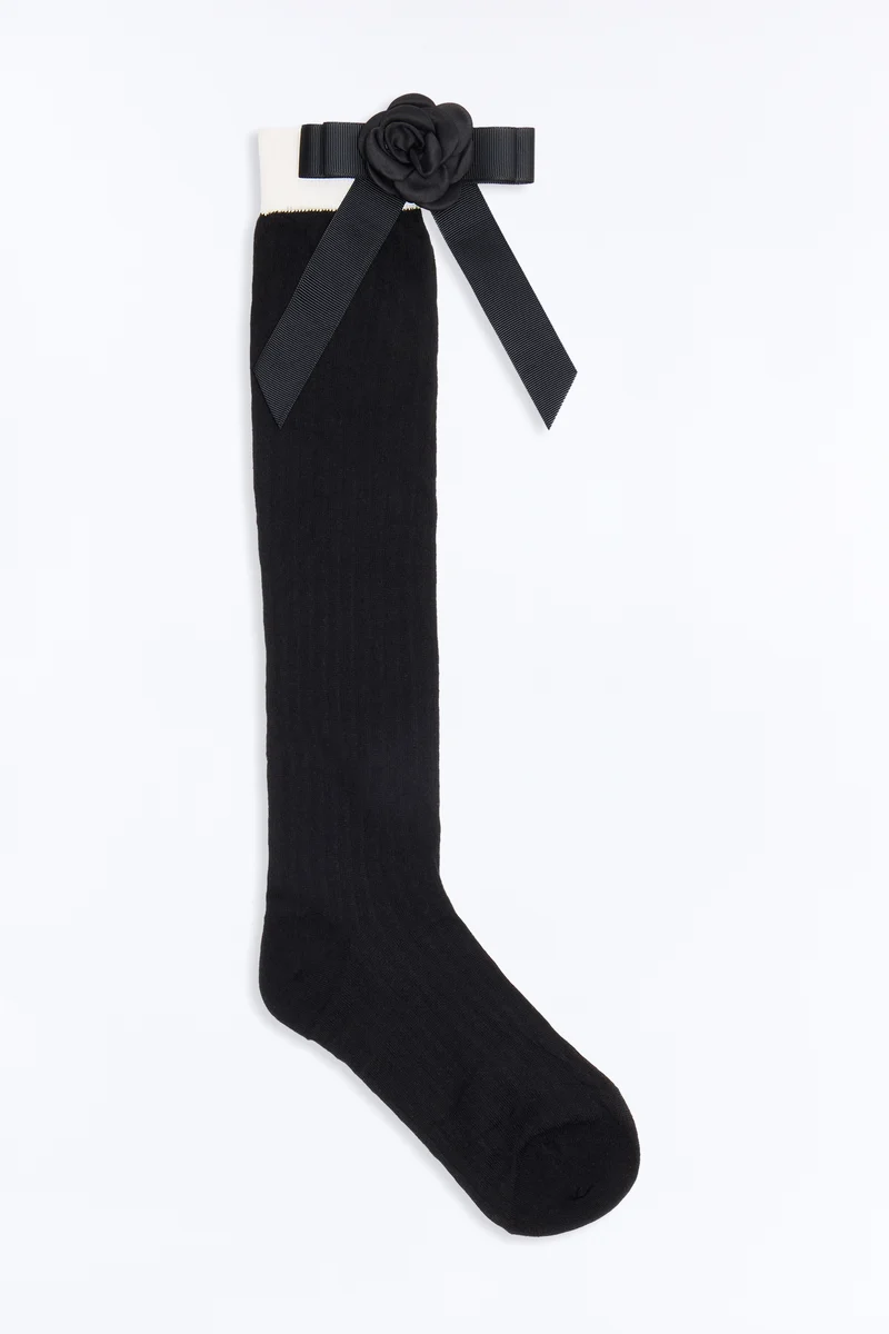 Girly Girls Club Knee High Socks - Black