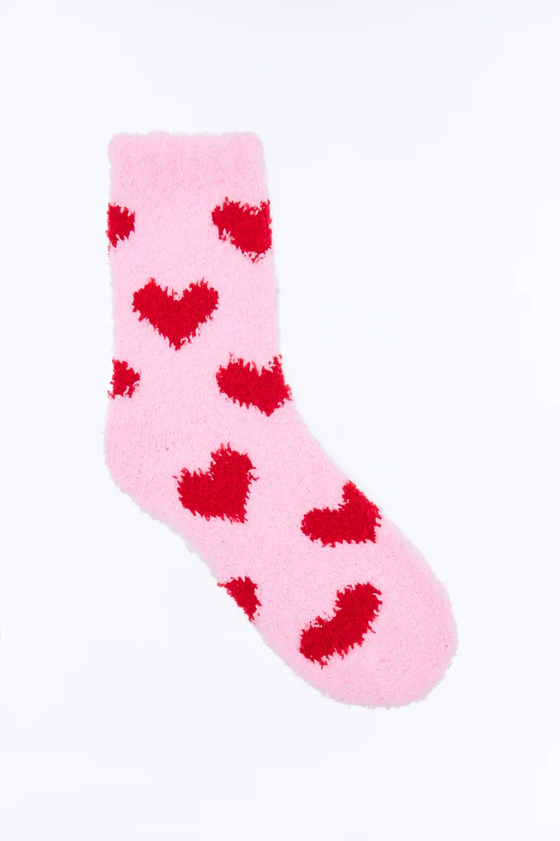 Just A Crush Cozy Socks - Pink/combo