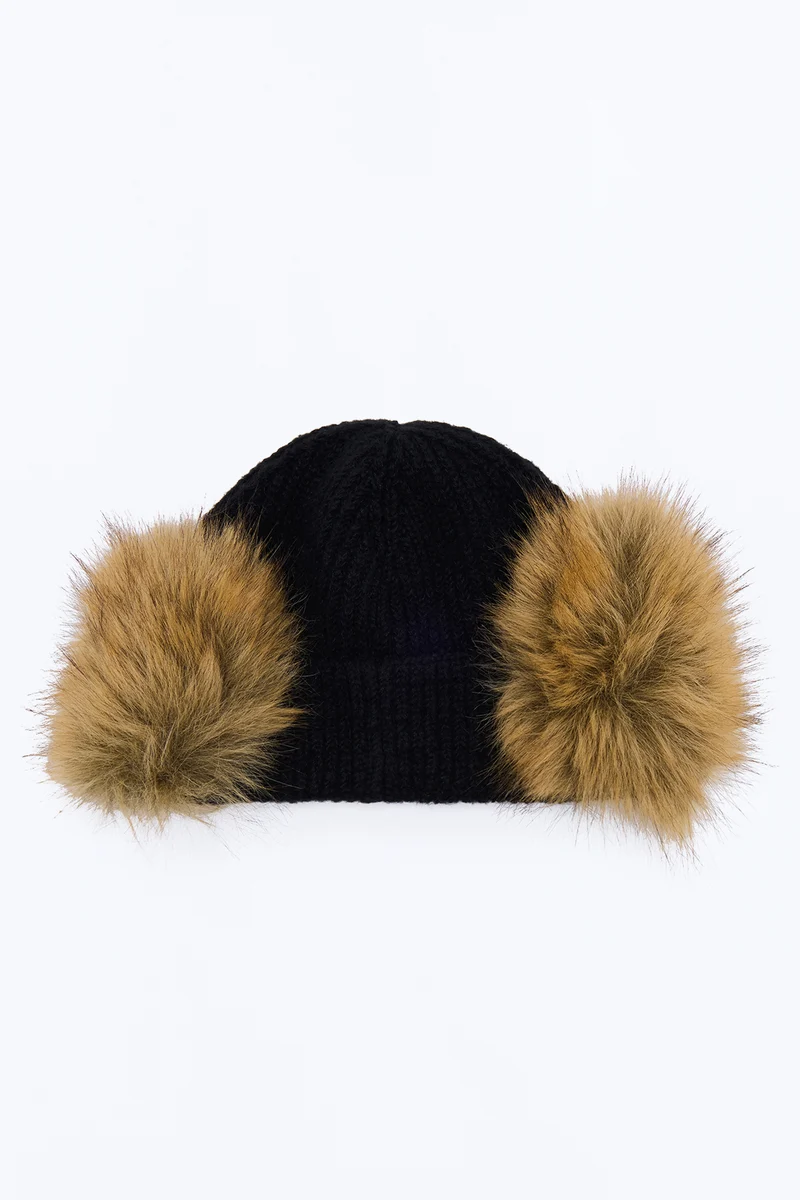 Keep Me Warm Earmuff Beanie - Black/combo