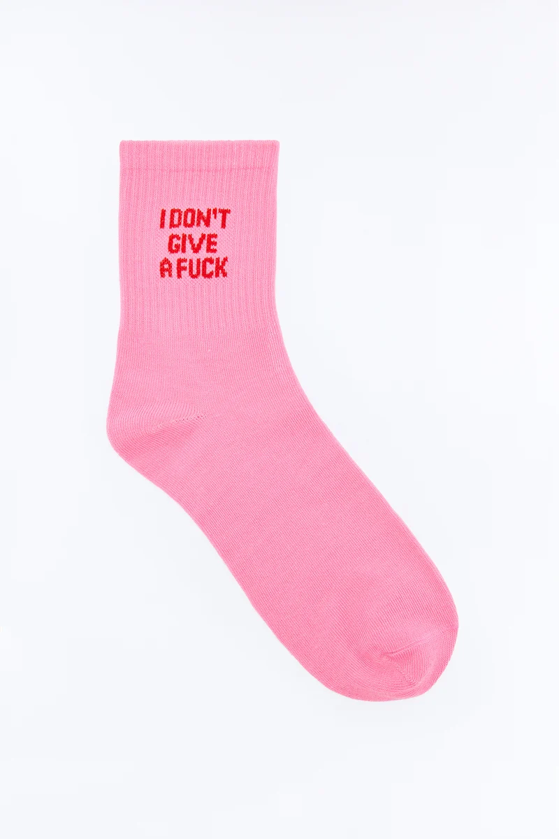 I Don't Give A Fuck Socks - Pink/combo