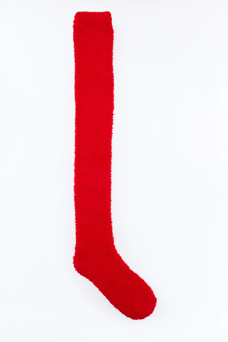 Keep Me Toasty Fuzzy Socks - Red