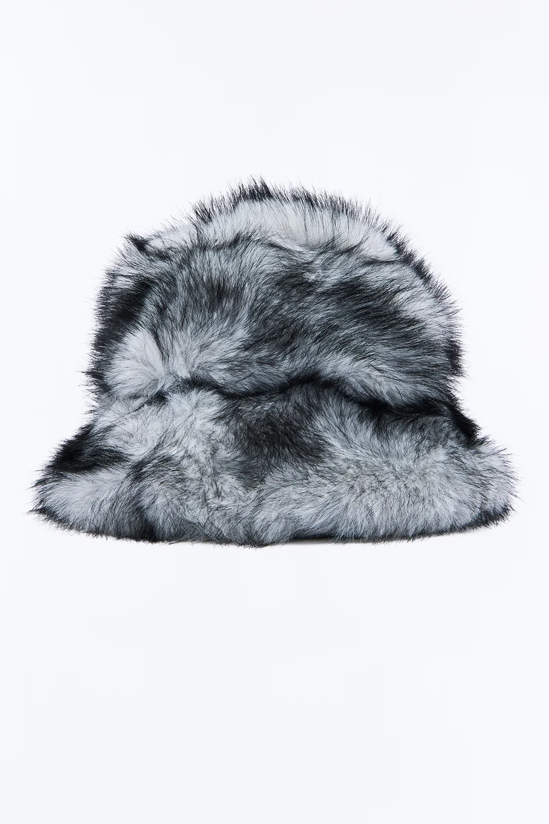 Iceland Faux Fur Bucket Hat - Ivory