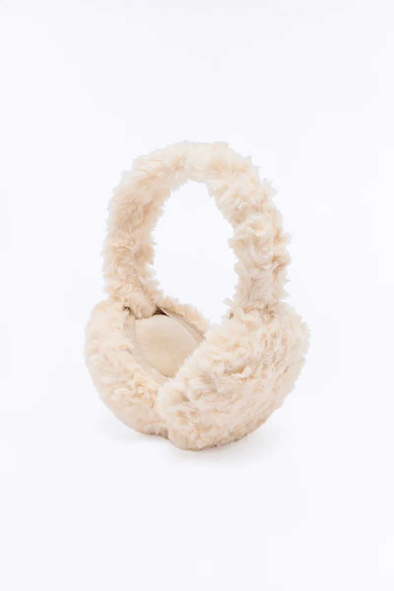 Cloud Drifting Faux Fur Earmuffs - Ivory