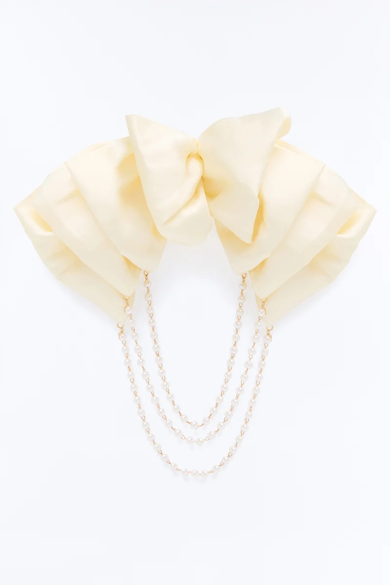 Love Story Bow Hair Clip - Ivory