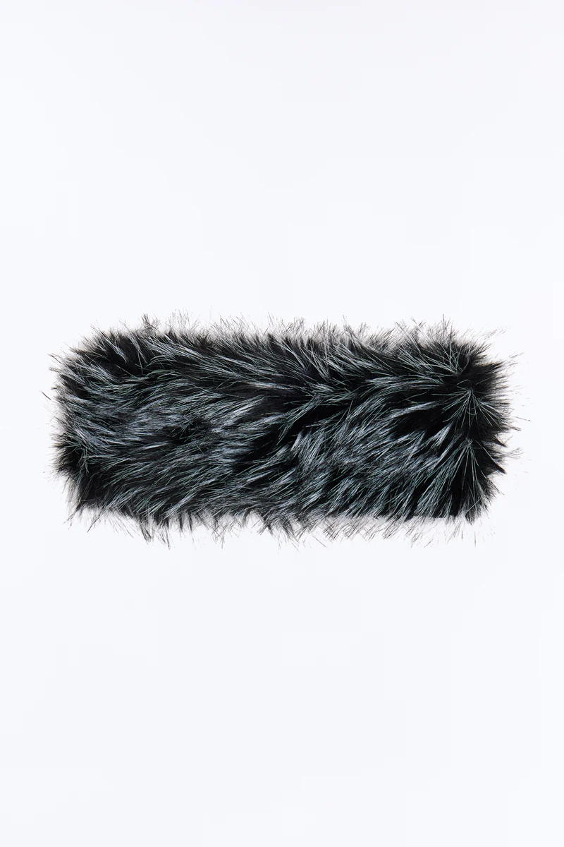 Cloud Puff Faux Fur Headband - Grey/combo