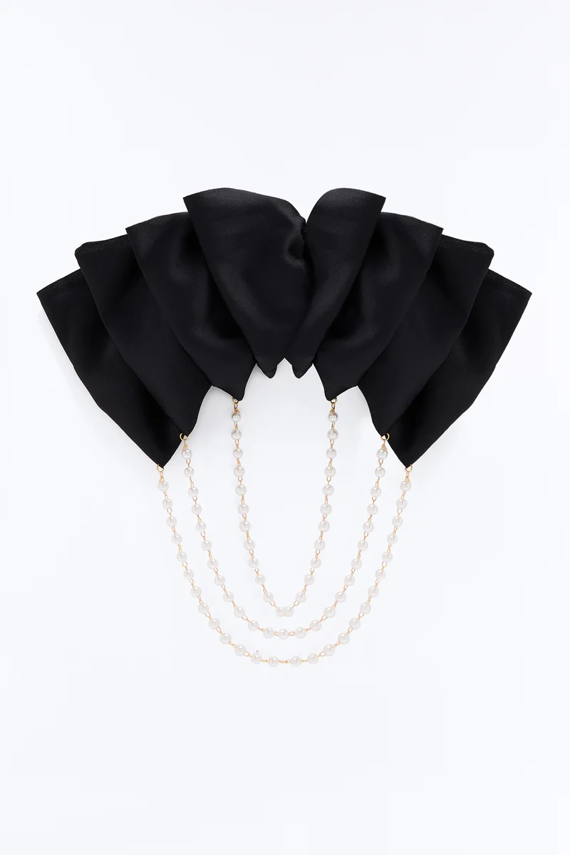 Love Story Bow Hair Clip - Black