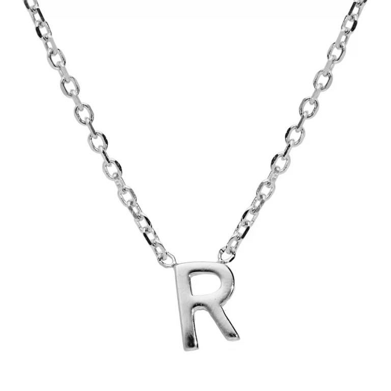 Collier petite initiale R – Argent 925 rhodié | Azuline