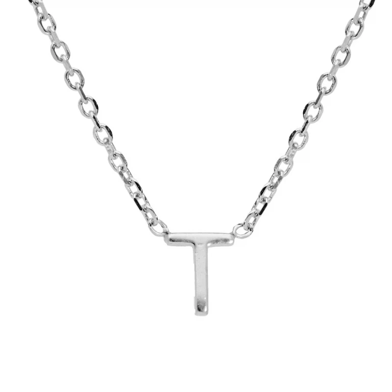Collier initiale T – Argent 925 rhodié | Azuline