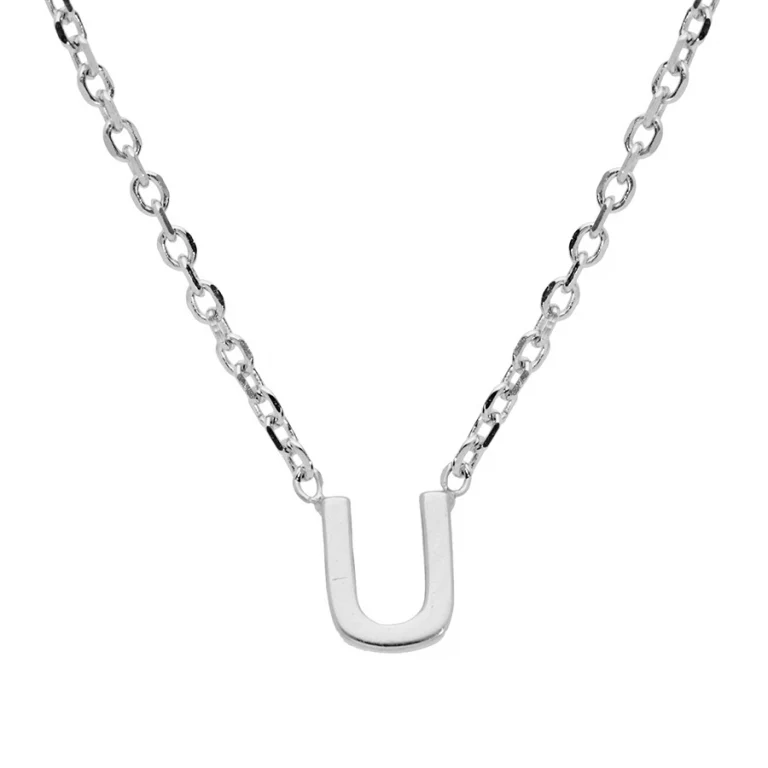 Collier lettre U minimaliste – Argent 925 rhodié | Azuline