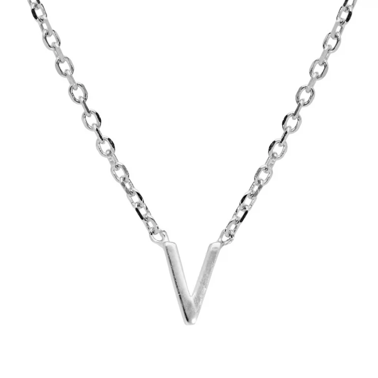 Collier initiale V petite – Argent 925 rhodié | Azuline