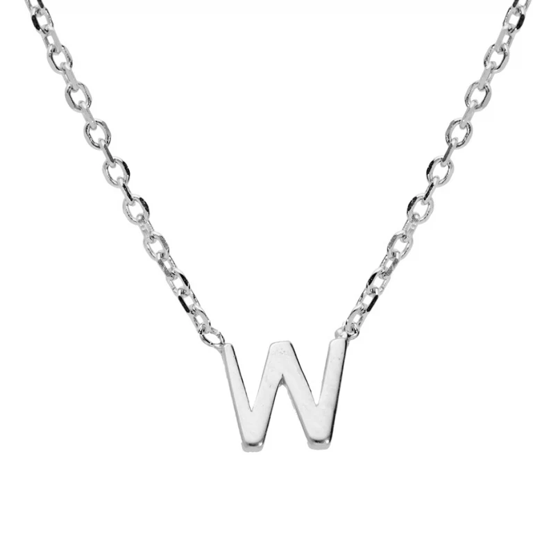 Collier petite initiale W – Argent 925 rhodié | Azuline