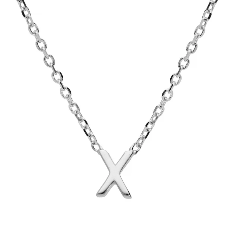 Collier petite initiale X – Argent 925 rhodié | Azuline
