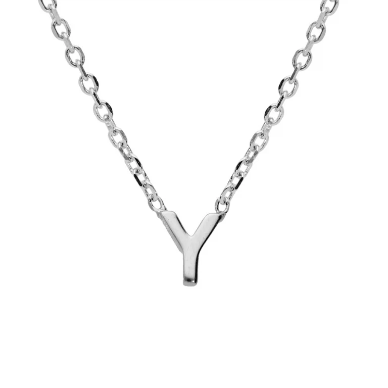 Collier initiale Y minimaliste – Argent 925 rhodié | Azuline
