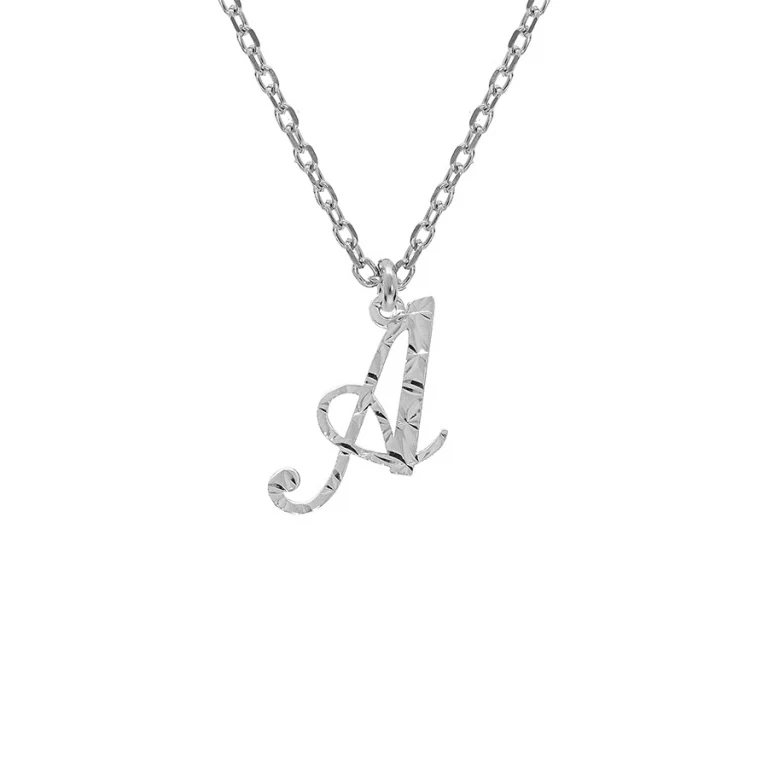 Collier initiale anglaise A diamantée – Argent 925 rhodié | Azuline
