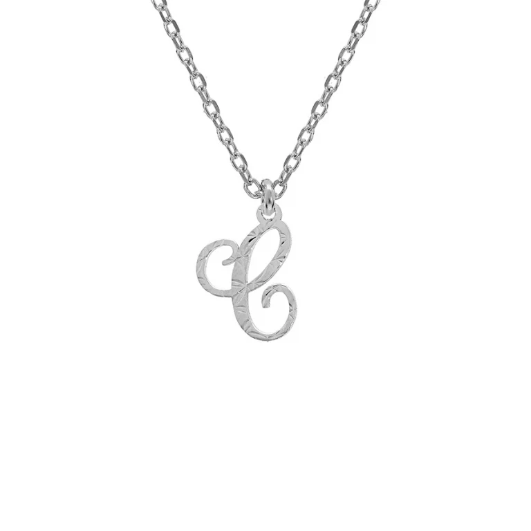 Collier initiale anglaise C diamantée – Argent 925 rhodié | Azuline