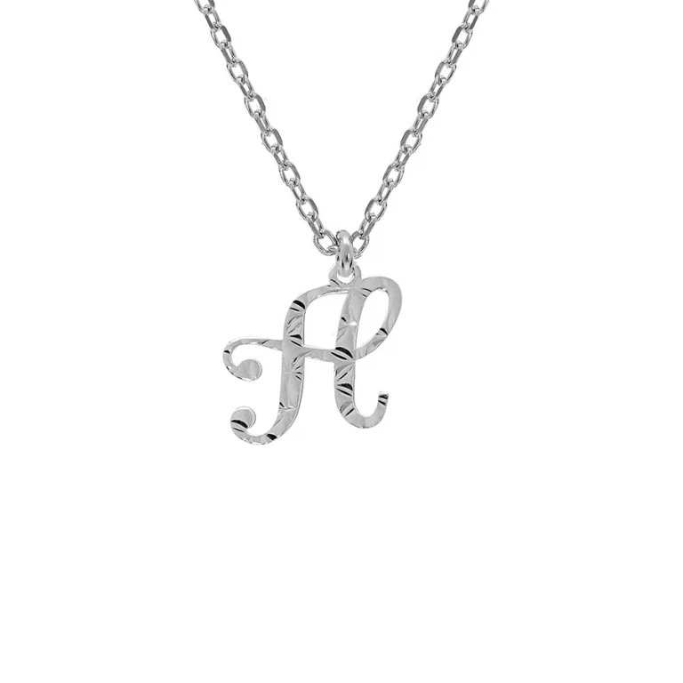 Collier initiale anglaise H diamantée – Argent 925 rhodié | Azuline