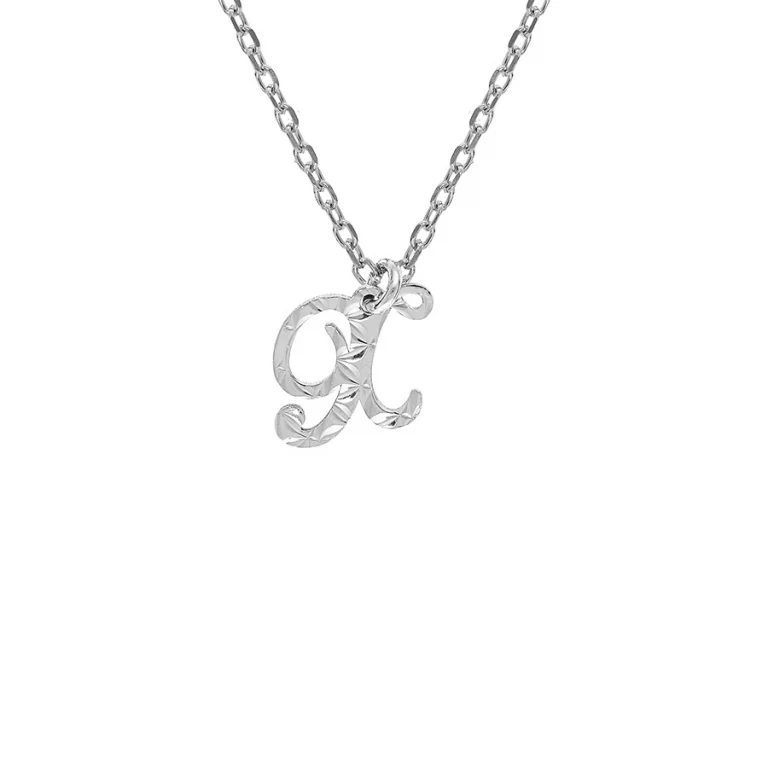 Collier initiale anglaise X diamantée – Argent 925 rhodié | Azuline