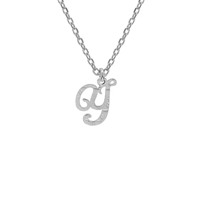Collier initiale anglaise Y diamantée – Argent 925 rhodié | Azuline