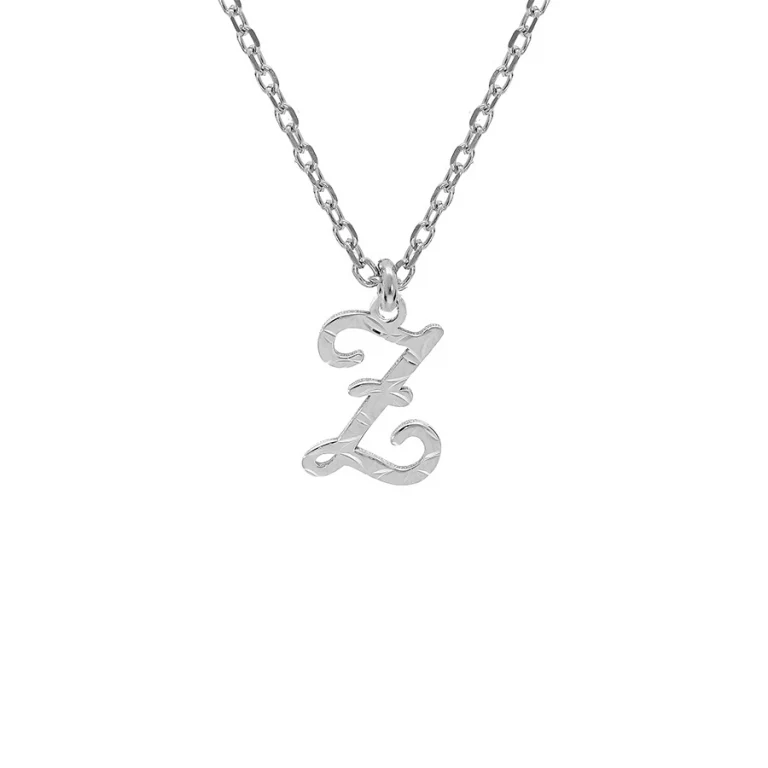 Collier initiale anglaise Z diamantée – Argent 925 rhodié | Azuline