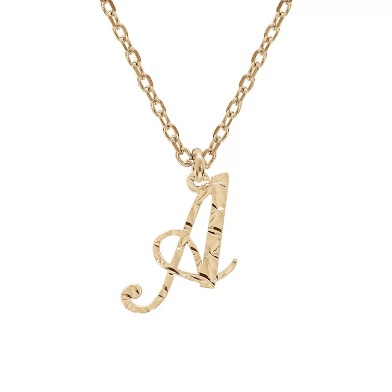 Collier initiale anglaise A diamantée – Argent 925 doré | Azuline
