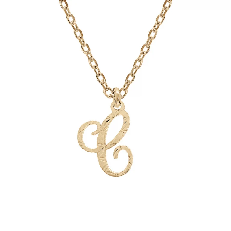 Collier initiale anglaise C diamantée – Argent 925 doré | Azuline