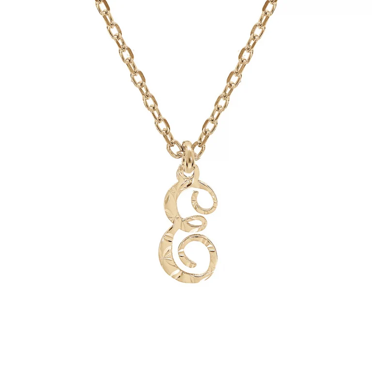 Collier initiale anglaise E diamantée – Argent 925 doré | Azuline