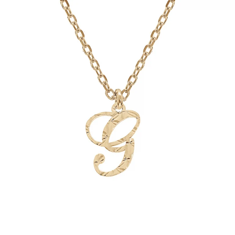 Collier initiale anglaise G diamantée – Argent 925 doré | Azuline