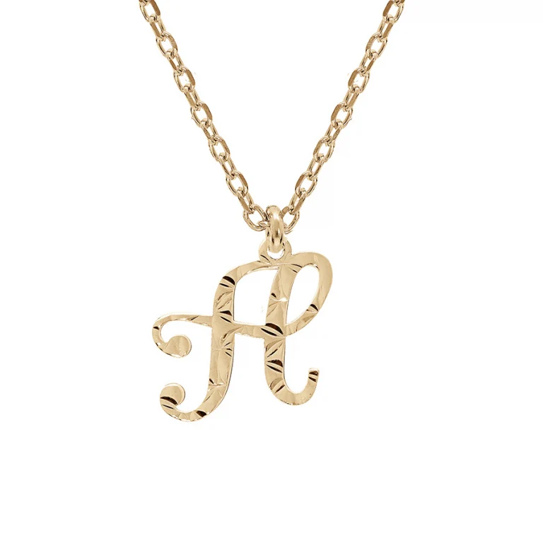 Collier initiale anglaise H diamantée – Argent 925 doré | Azuline