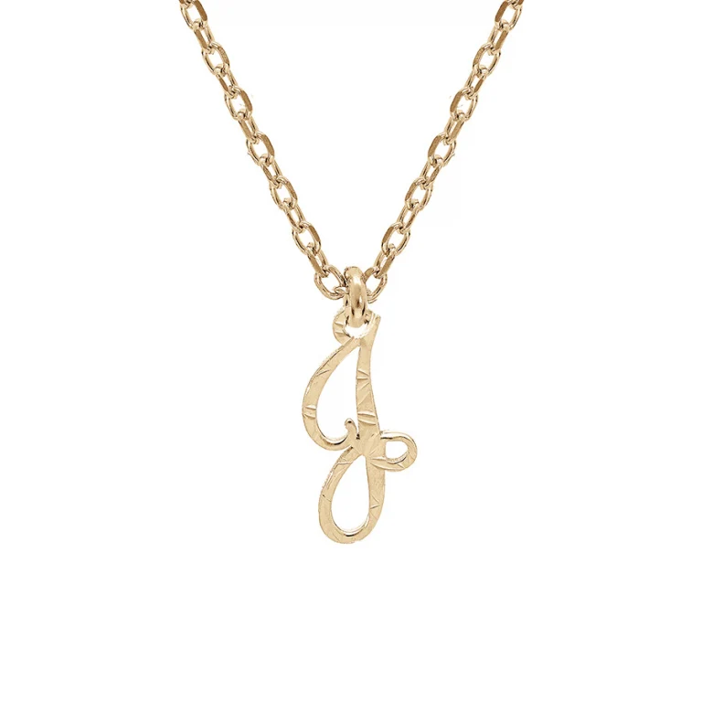 Collier initiale anglaise J diamantée – Argent 925 doré | Azuline