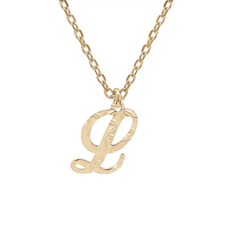 Collier initiale anglaise L diamantée – Argent 925 doré | Azuline