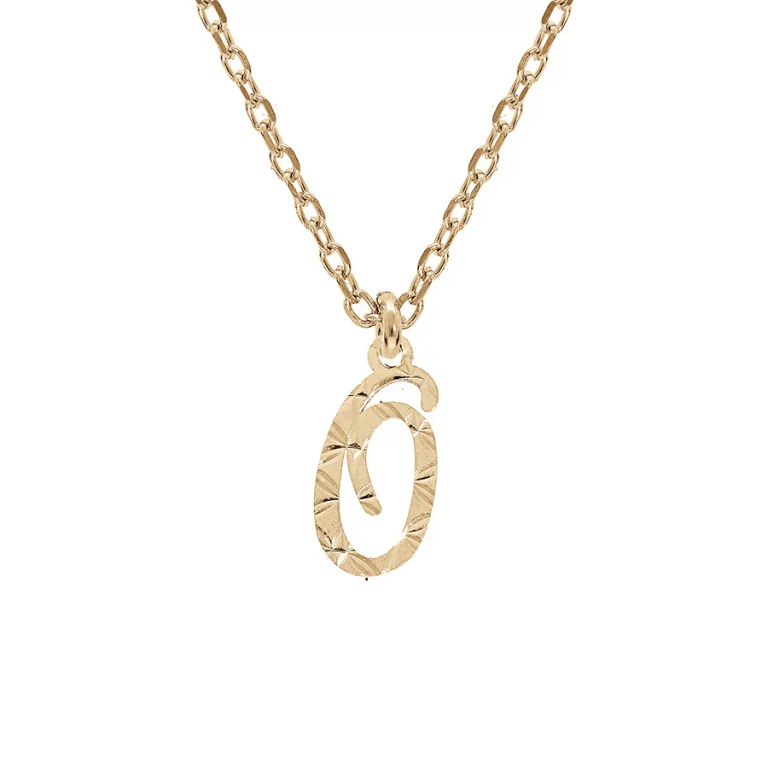 Collier initiale anglaise O diamantée – Argent 925 doré | Azuline