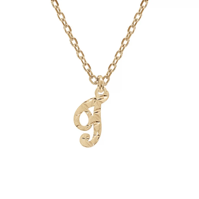 Collier initiale anglaise T diamantée – Argent 925 doré | Azuline
