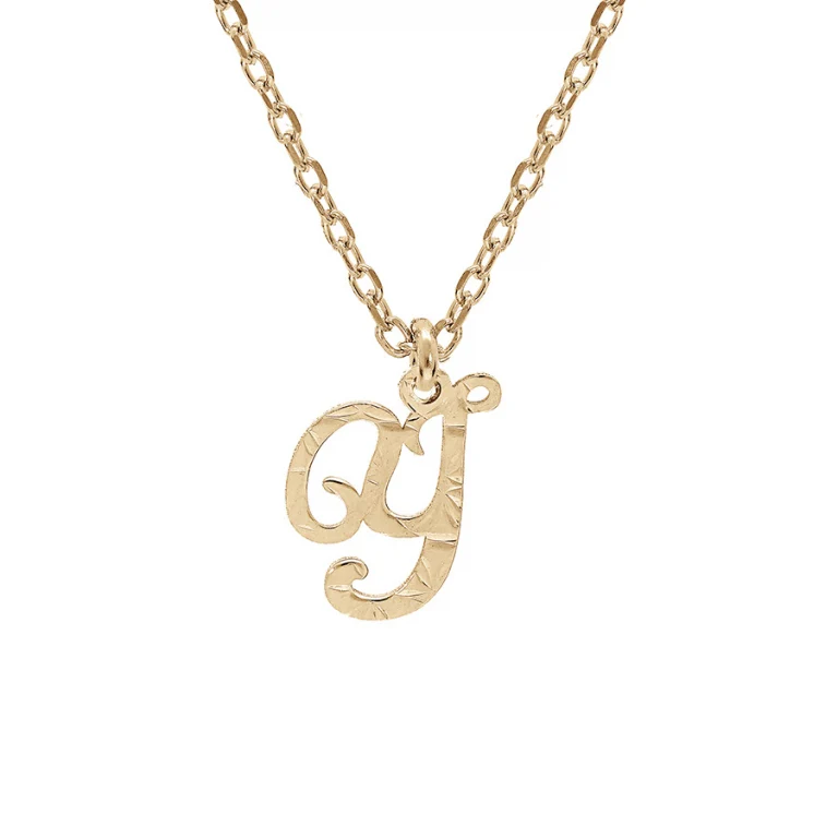 Collier initiale anglaise Y diamantée – Argent 925 doré | Azuline