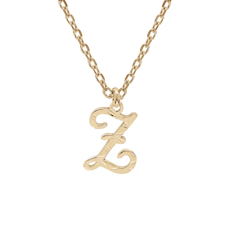 Collier initiale anglaise Z diamantée – Argent 925 doré | Azuline