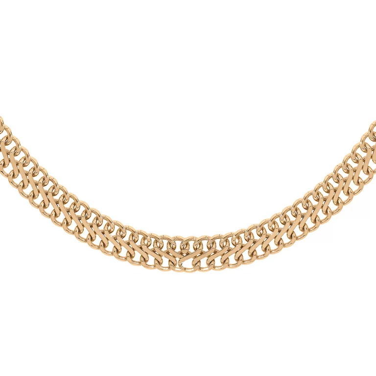 Collier maille plate dorure jaune – Argent 925 doré | Azuline