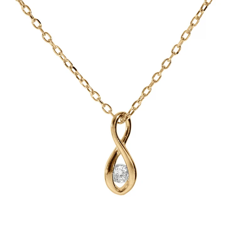 Collier infini oxydes blancs – Argent 925 doré | Azuline