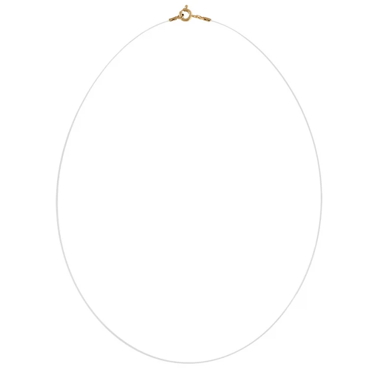 Collier ras de cou fil nylon fermoir doré 39 cm – Argent 925 doré | Azuline