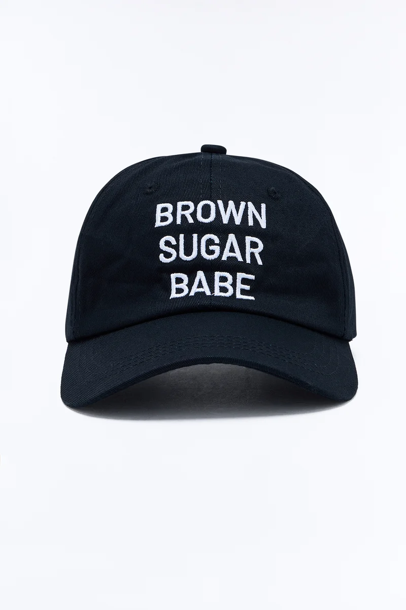 Brown Sugar Babe Baseball Hat - Black/White