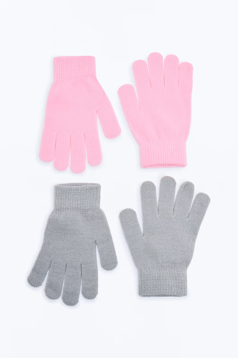 Essential 2 Piece Glove Set - Pink/combo