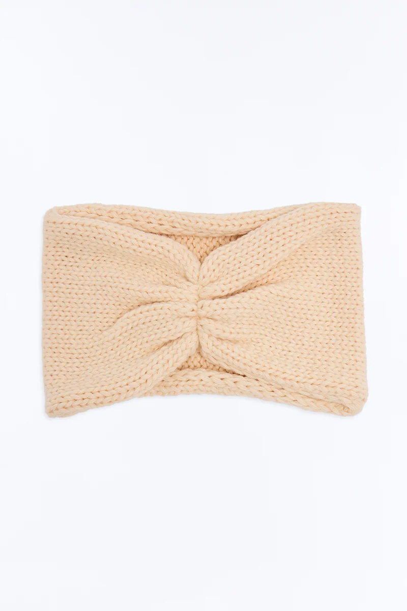 Warm Embrace Oversized Headband - Beige