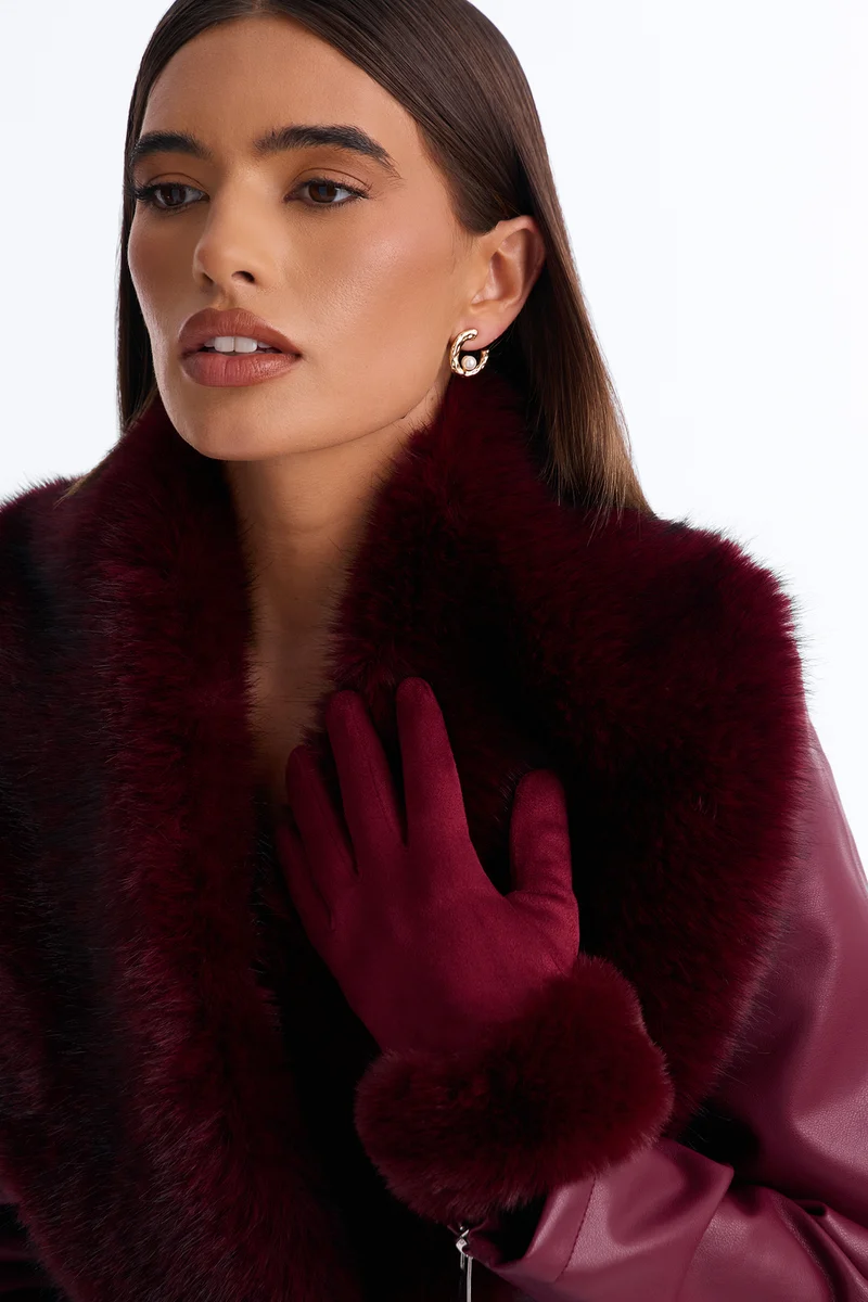 City Chic Gloves - Burgundy