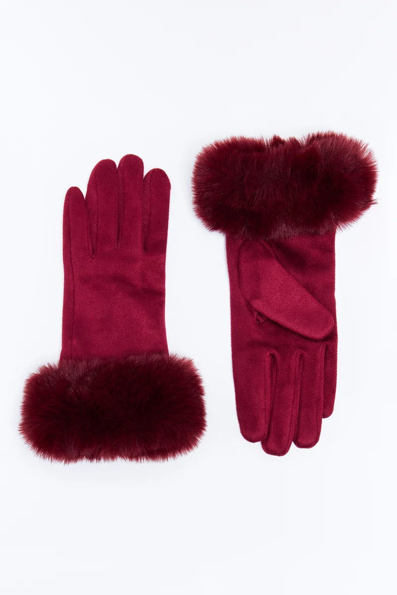 City Chic Gloves - Burgundy