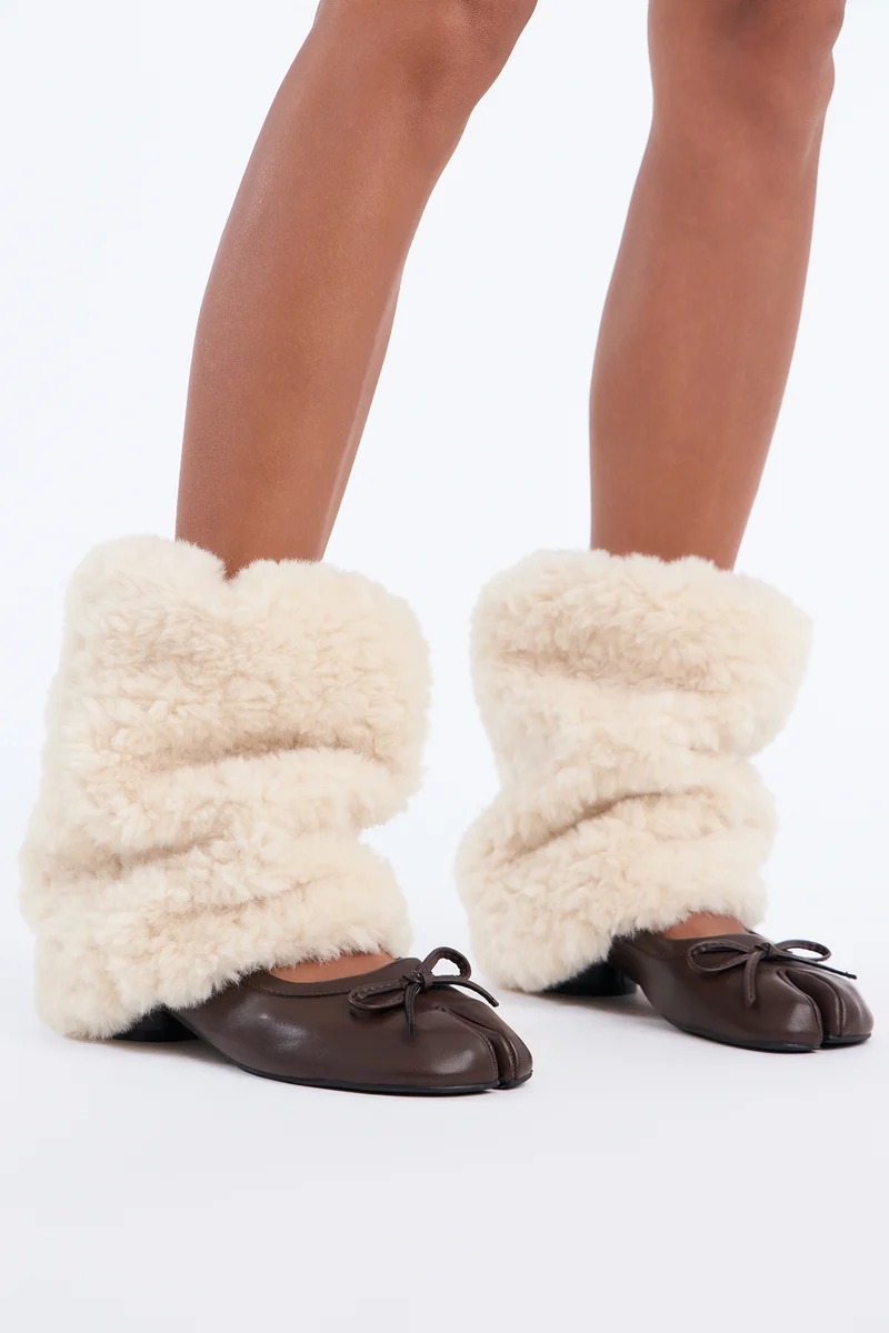 Polar Puff Sherpa Legwarmer - Ivory