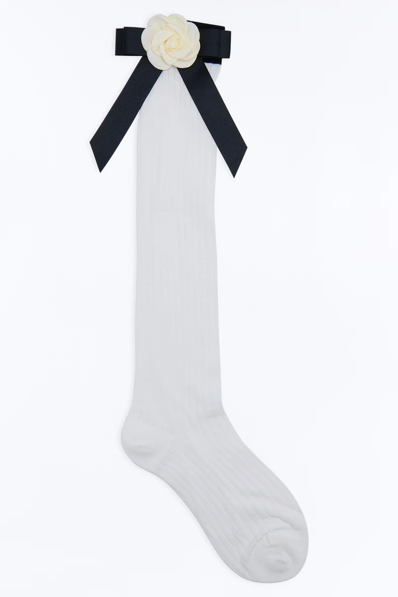 Girly Girls Club Knee High Socks - White