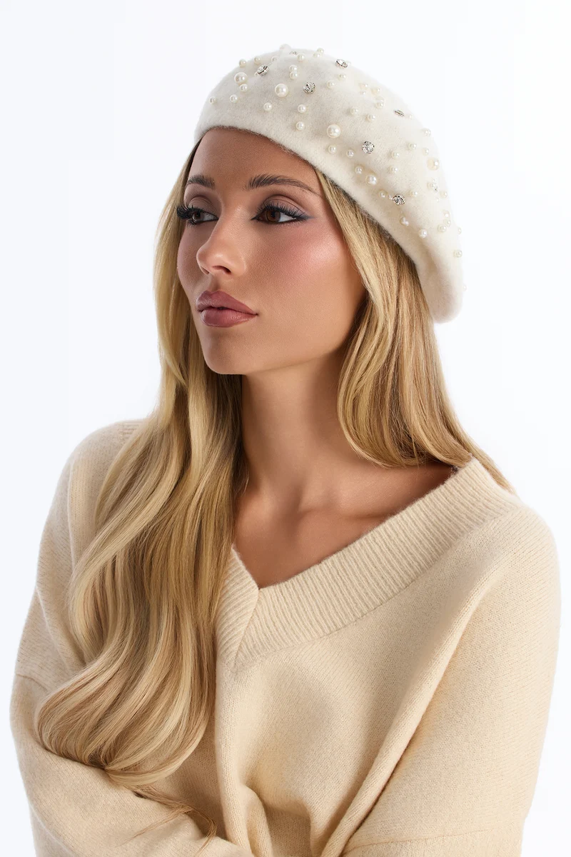 Etoile Sparkle Beret - Ivory