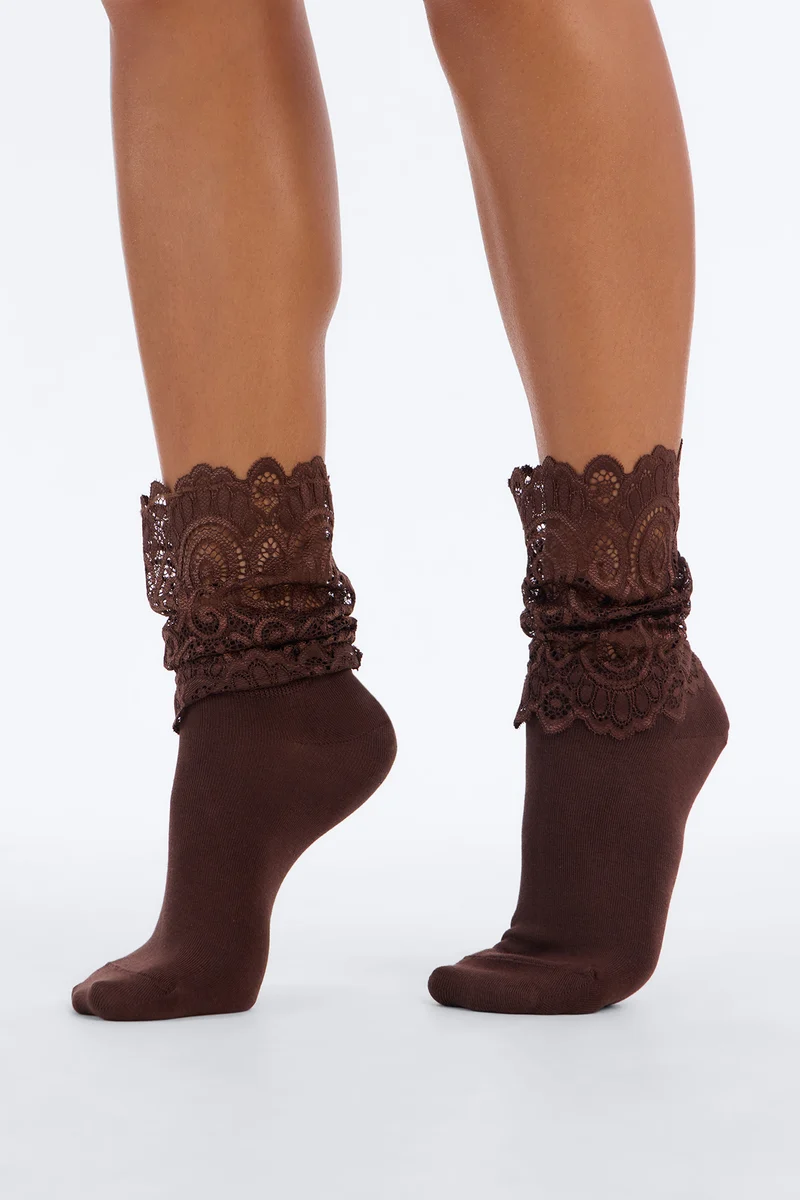 Delicate Charm 2 Pair Sock Set - White/combo