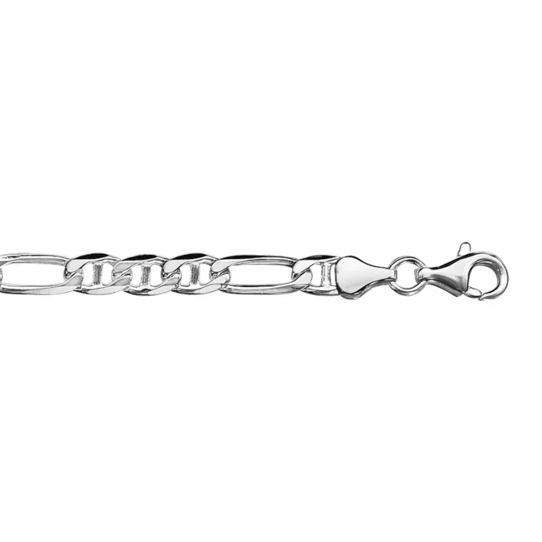 Collier long marine alternée 6 mm 50 cm – Argent 925 rhodié | Azuline