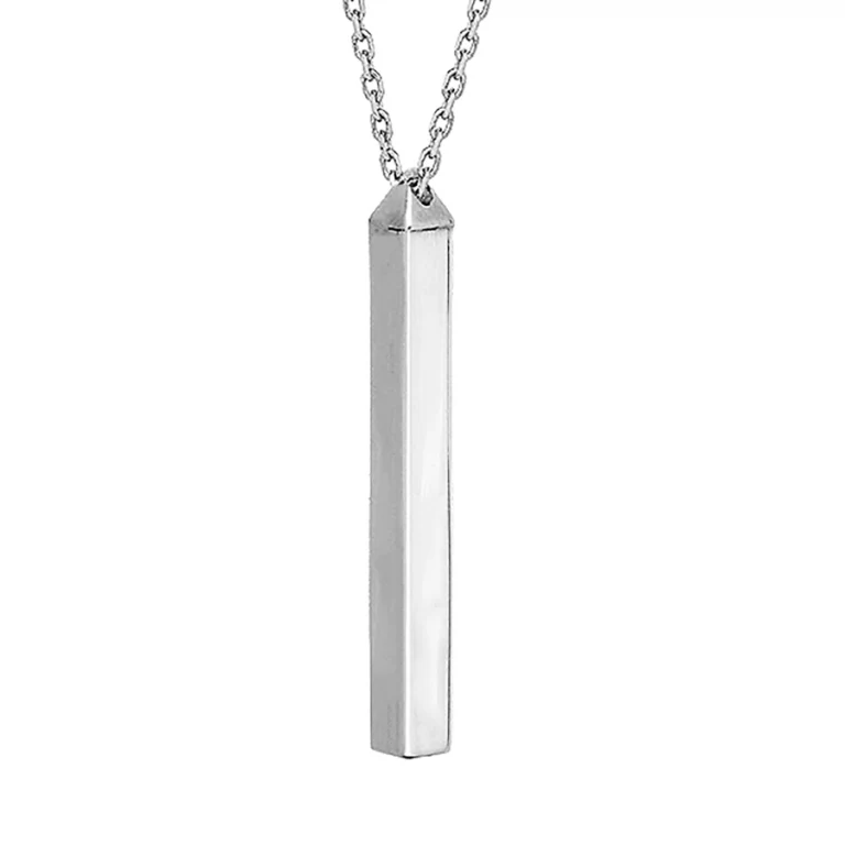 Collier tube à graver – Argent 925 rhodié | Azuline