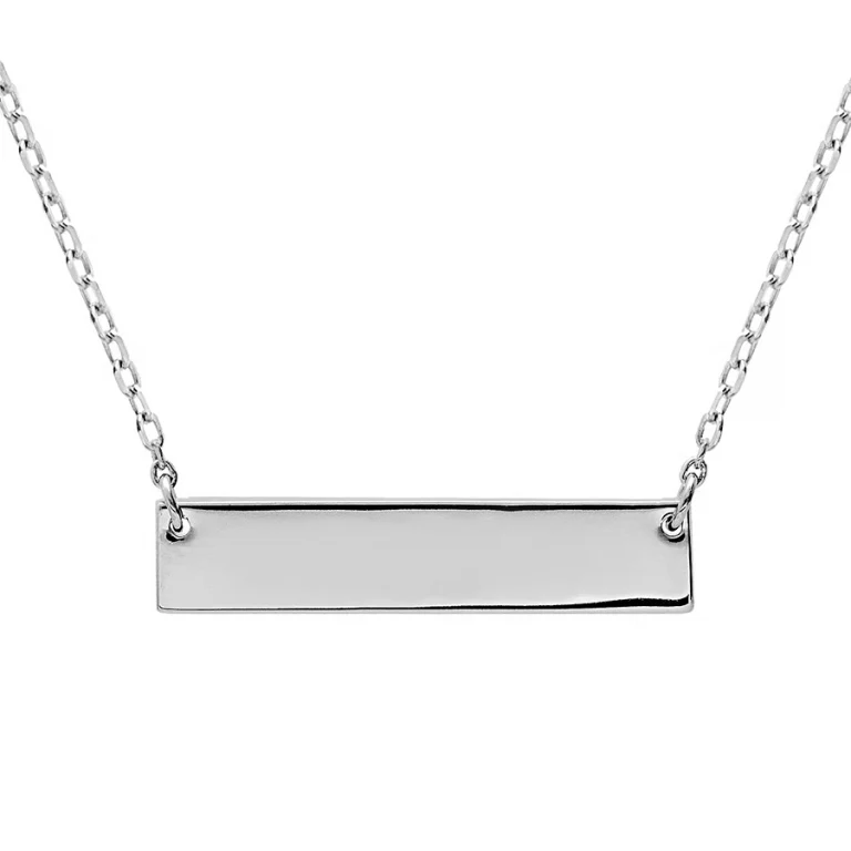 Collier plaque gravable horizontal – Argent 925 rhodié | Azuline